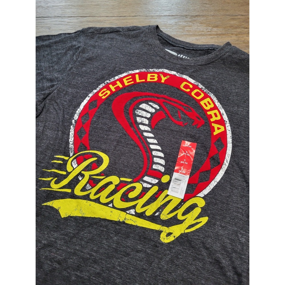 Officially Licensed Shelby Cobra Racing Shirt Black Small Graffic Retro 70s Cool